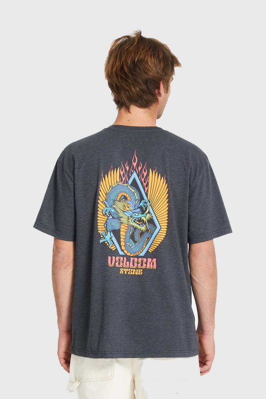 Volcom Draggin Stone Tee - Heather Black