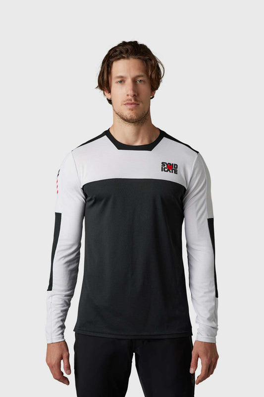 Fox Defend Long Sleeve Syndicate Jersey - White/Black