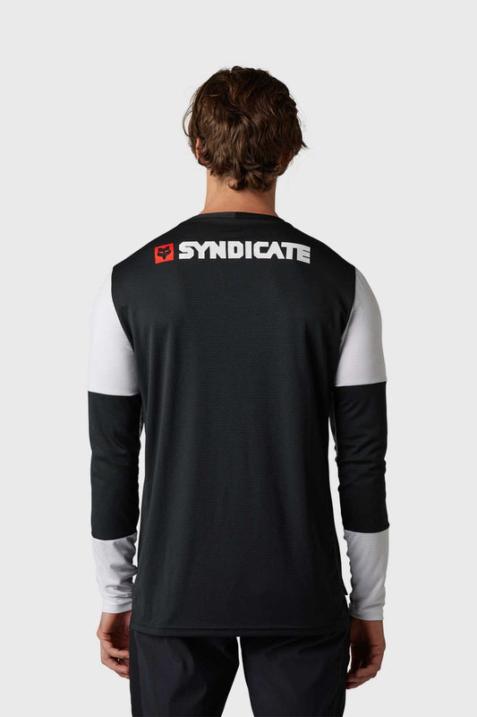 Fox Defend Long Sleeve Syndicate Jersey - White/Black