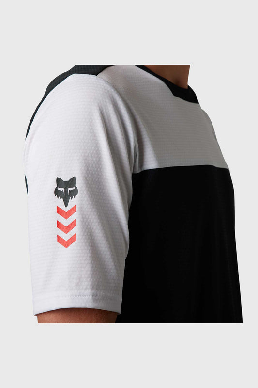 Fox Defend Short Sleeve Syndicate Jersey - White/Black