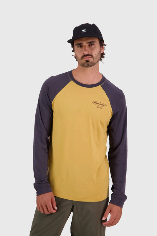 Mons Royale Icon Merino Raglan - Shale/Honey