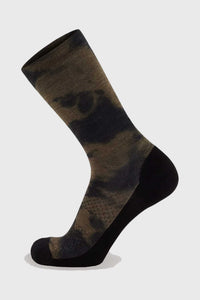 Mons Royale Atlas Crew Sock - Olive Tie Dye