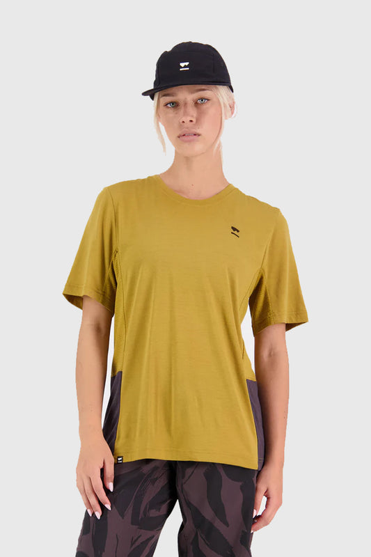 Mons Royale Womens Tarn Merino Shift Tee - Shale/Cumin