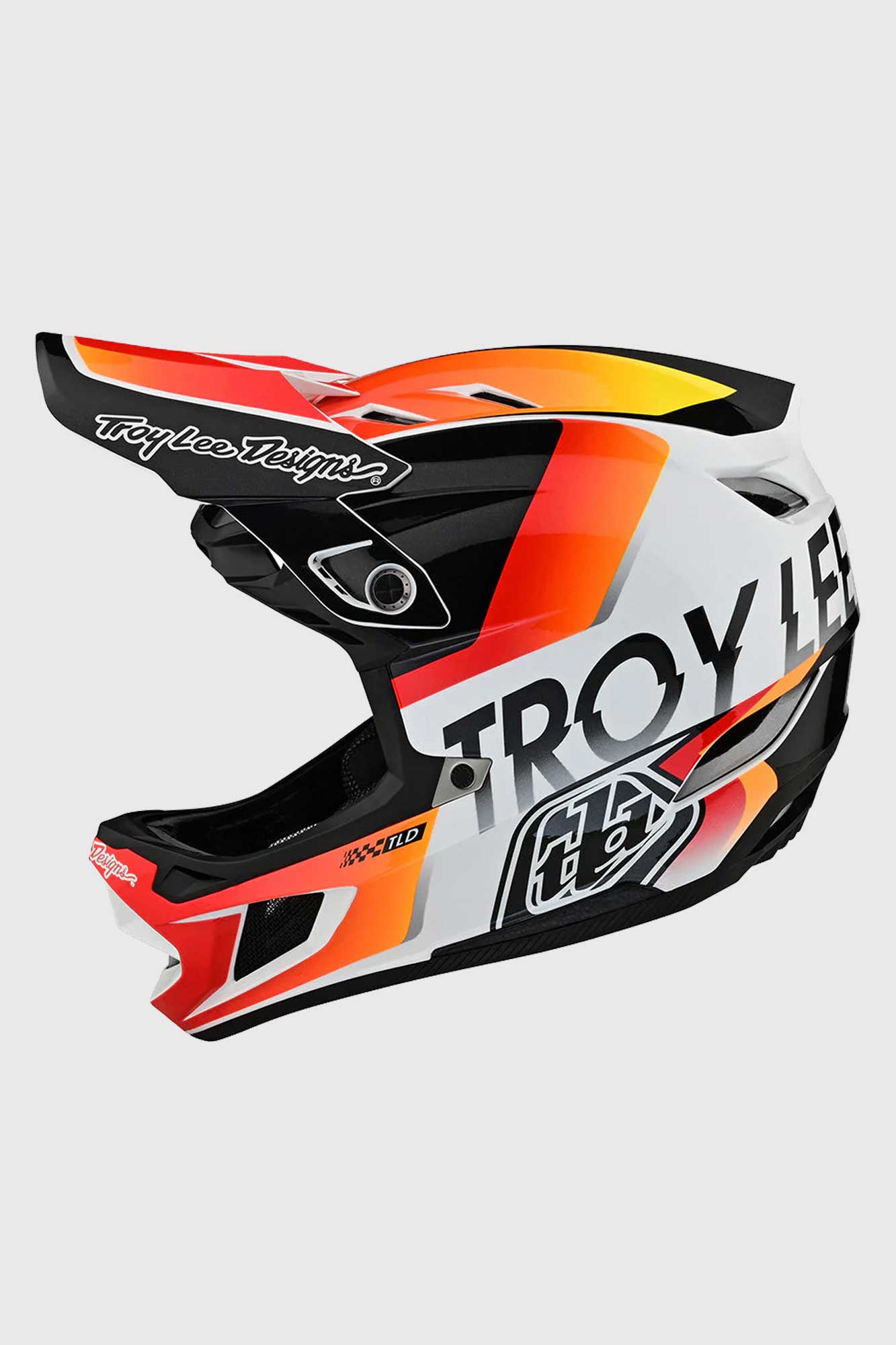 Troy Lee Designs D4 Composite Helmet - Qualifier White / Orange