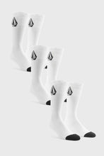Load image into Gallery viewer, Volcom Full Stone Sock 3 Pack - White