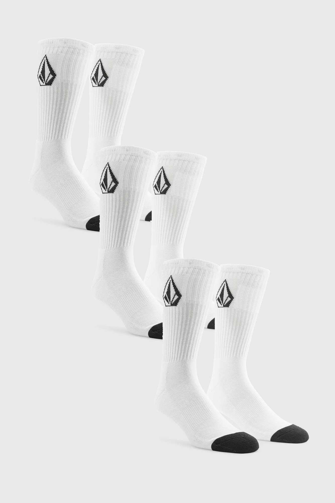Volcom Full Stone Sock 3 Pack - White