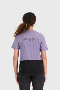 Mons Royale Womens Tarn Merino Shift Tee - Thistle/Black