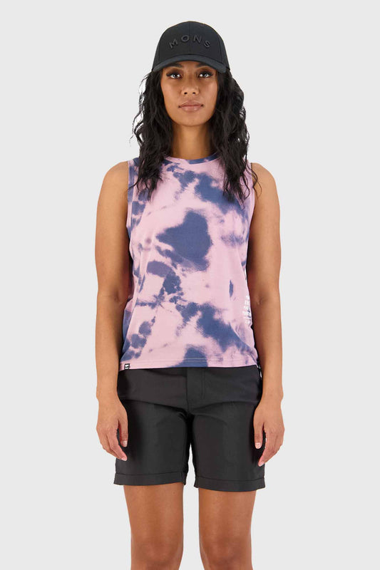 Mons Royale Womens Icon Relaxed Tank - Denim Tie Dye