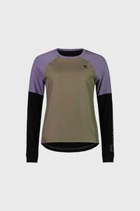 Mons Royale Womens Tarn Merino Shift Wind Jersey - Walnut/Black/Thistle