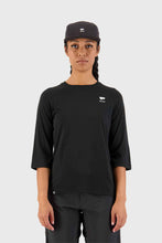 Load image into Gallery viewer, Mons Royale W&#39;s Tarn Merino Shift Raglan 3/4 - Black