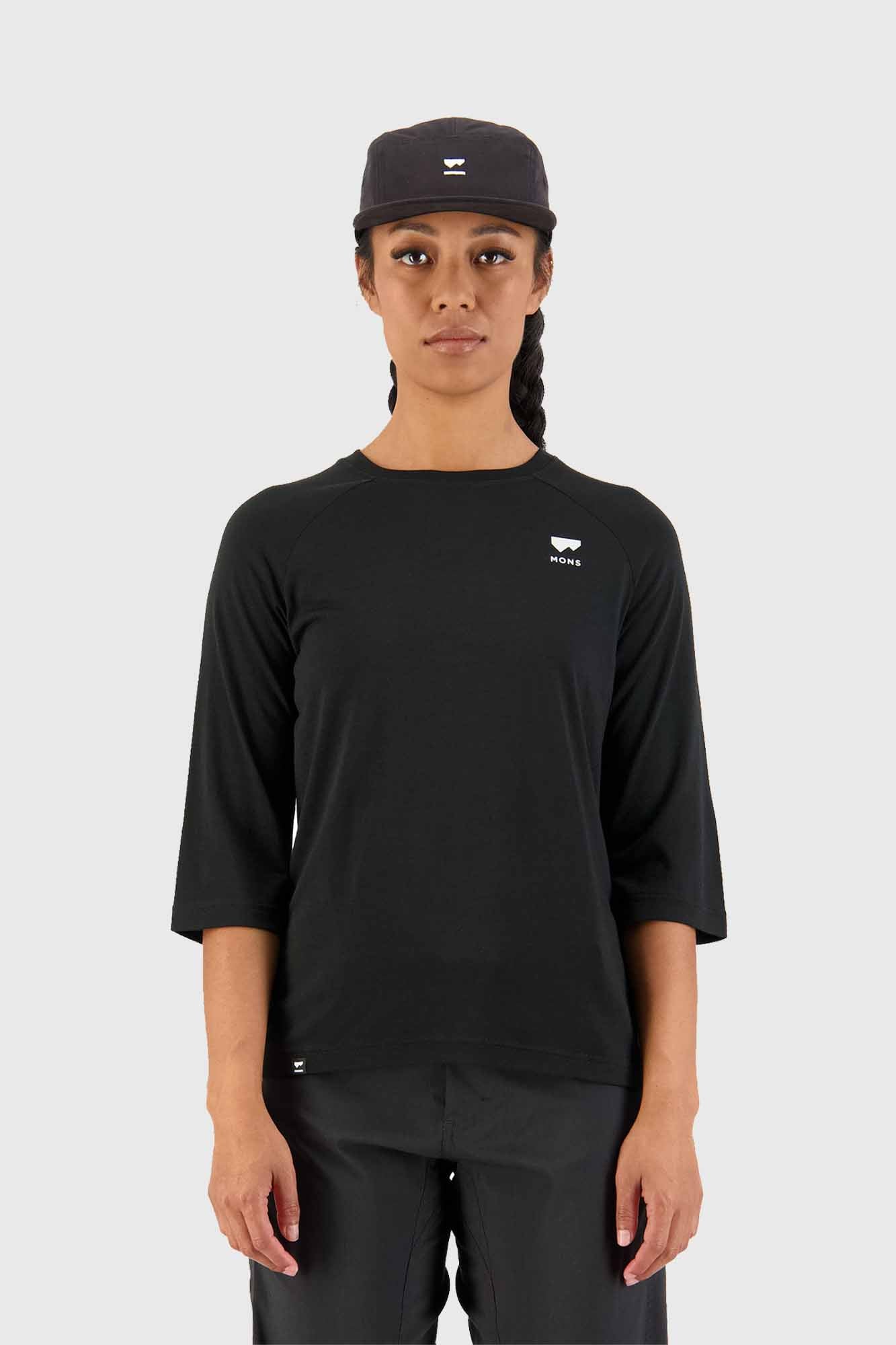 Mons Royale W's Tarn Merino Shift Raglan 3/4 - Black