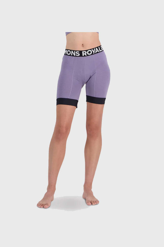 Mons Royale Womens Epic Merino Shift Shorts Liner - Thistle
