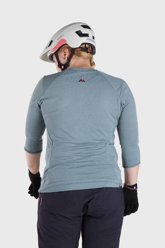 7Mesh Womens Desperado Merino Henley 3/4 sleeve - Arctic Blue