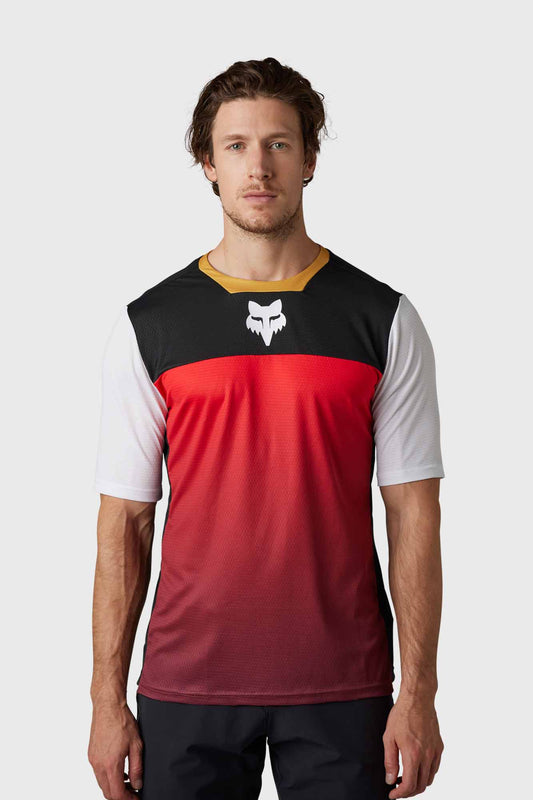 Fox Defend Short Sleeve Jersey Aurora - Black/White