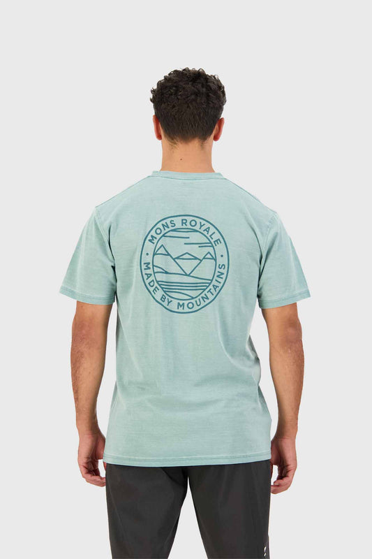 Mons Royale Icon T-Shirt Garment Dyed - Washed Sage '22