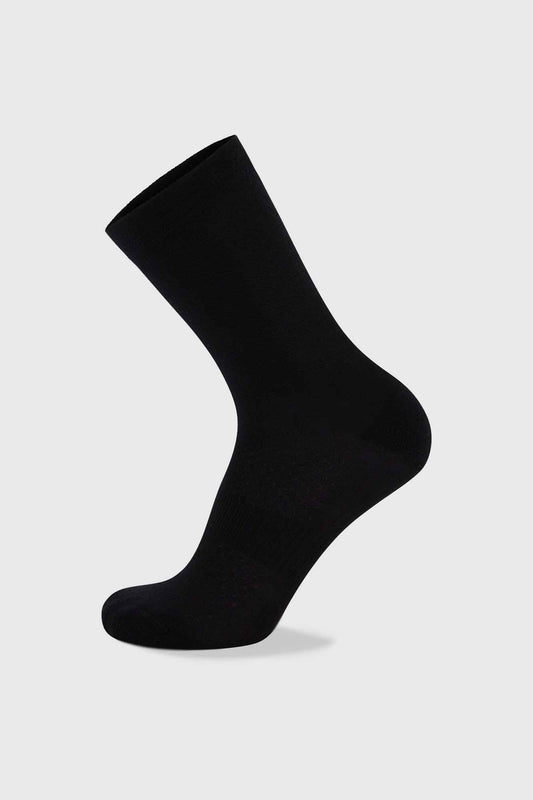 Mons Royale Atlas Crew Sock - Small Logo Black