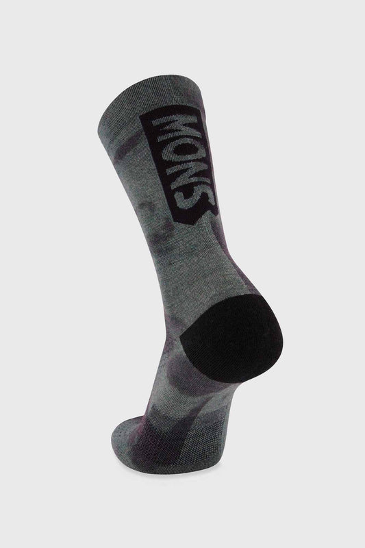 Mons Royale Atlas Crew Sock Digital - Sage Tie Dye